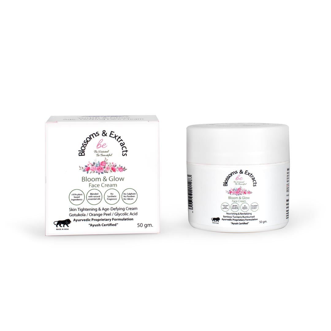 Blossoms & Extracts BLOOM & GLOW FACE CREAM (Bamboo Leaf Extract, Turmeric Extract, Kumkumadi)