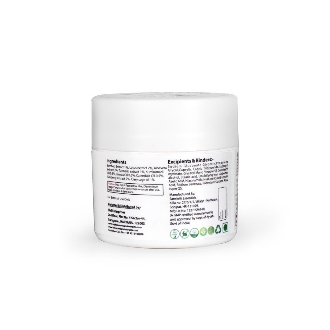 Blossoms & Extracts BLOOM & GLOW FACE CREAM (Bamboo Leaf Extract, Turmeric Extract, Kumkumadi)