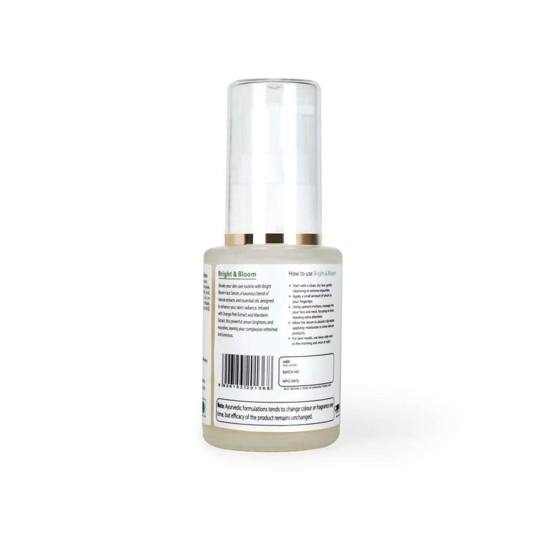Blossoms & Extracts BRIGHT & BLOOM FACE SERUM Glow Brighter, Shine Naturally, Mandarin Extract, Goji Berry Extract, Licorice Extract, Aloe Vera Extract