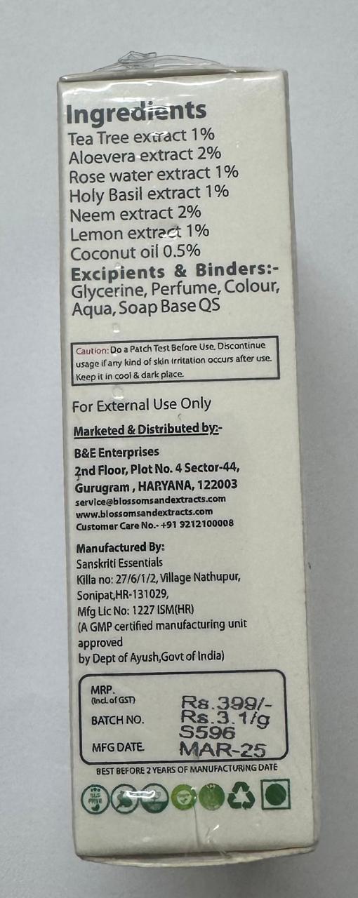 Blossoms & Extracts BUBBLY & FRESH SOAP (Tea Tree Extract, Aloe Vera Extract, Rose Water)